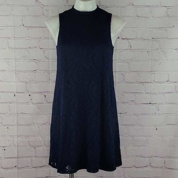 Nik And Nash Blue Lacy Sleeveless Dress. Size 6 - Picture 1 of 10